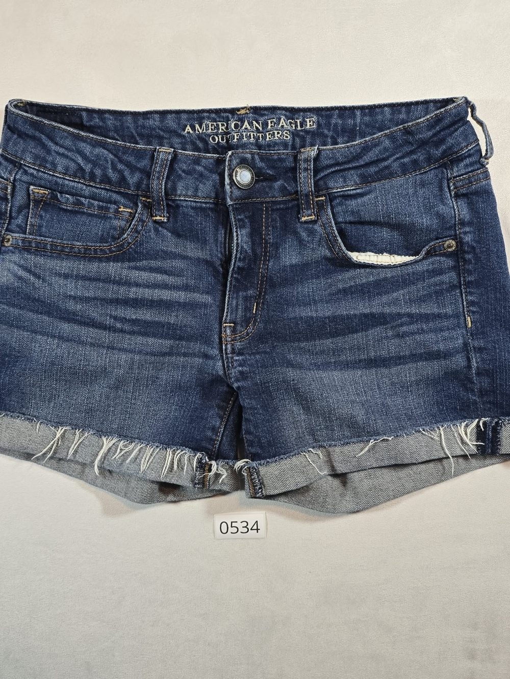 American Eagle Outfitters Blue Denim Frayed Hem Shorts